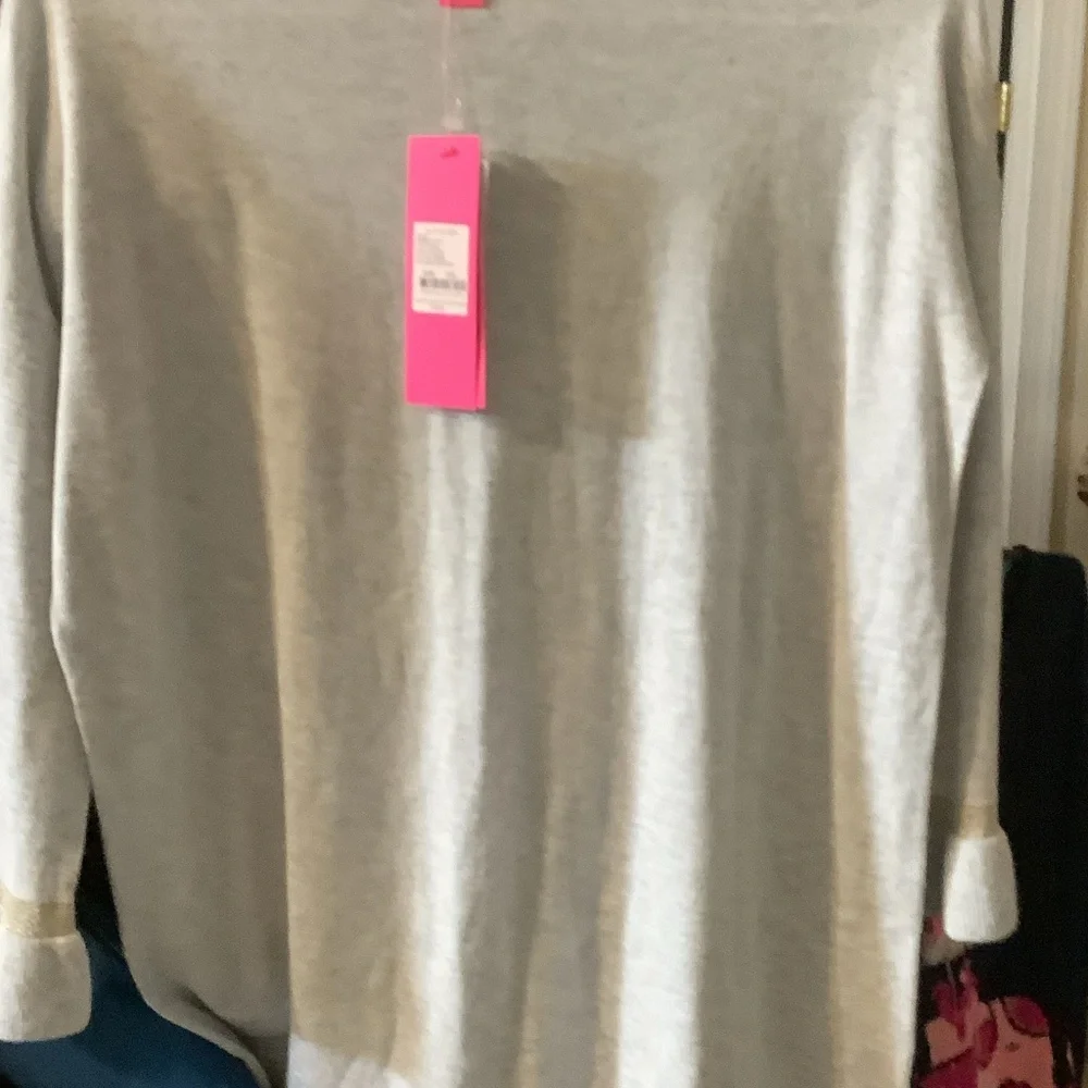 Lilly Pulitzer Heathered‎ Seaside Grey Sweater, XS, new